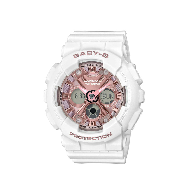 Casio Baby-G BA-130-7A1DR Analog Digital White Resin Strap Watch For Women