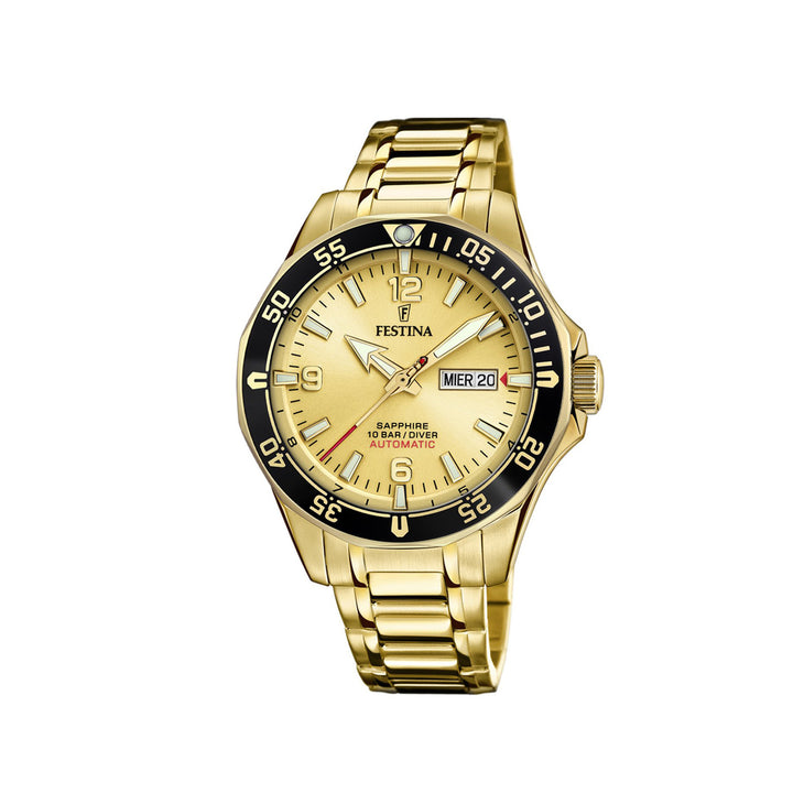 Festina F20479/1 Automatic Gold Stainless Steel Strap Watch For Men