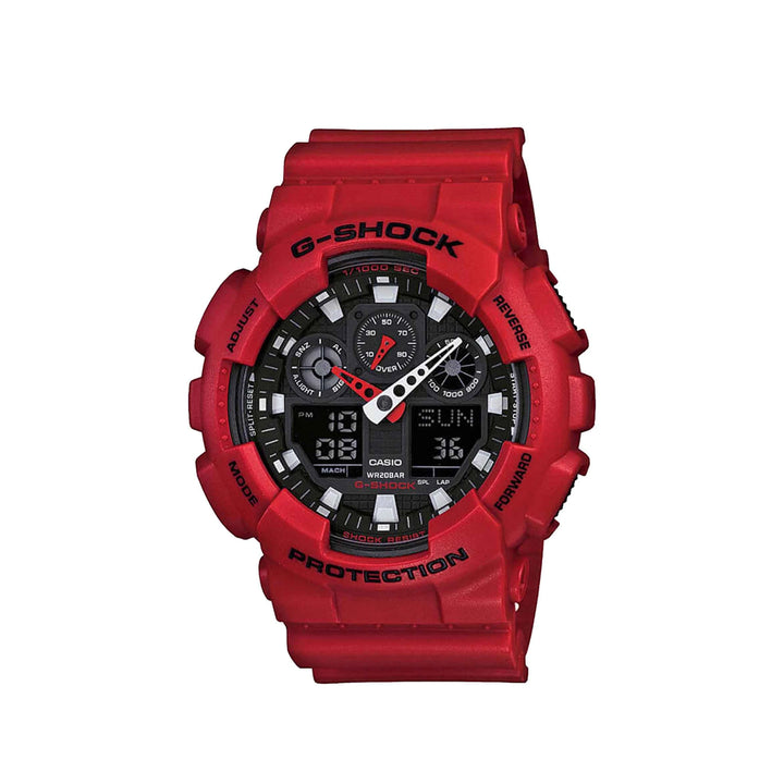 Casio G-Shock GA-100B-4ADR Red Analog Digital Resin Strap Watch For Men