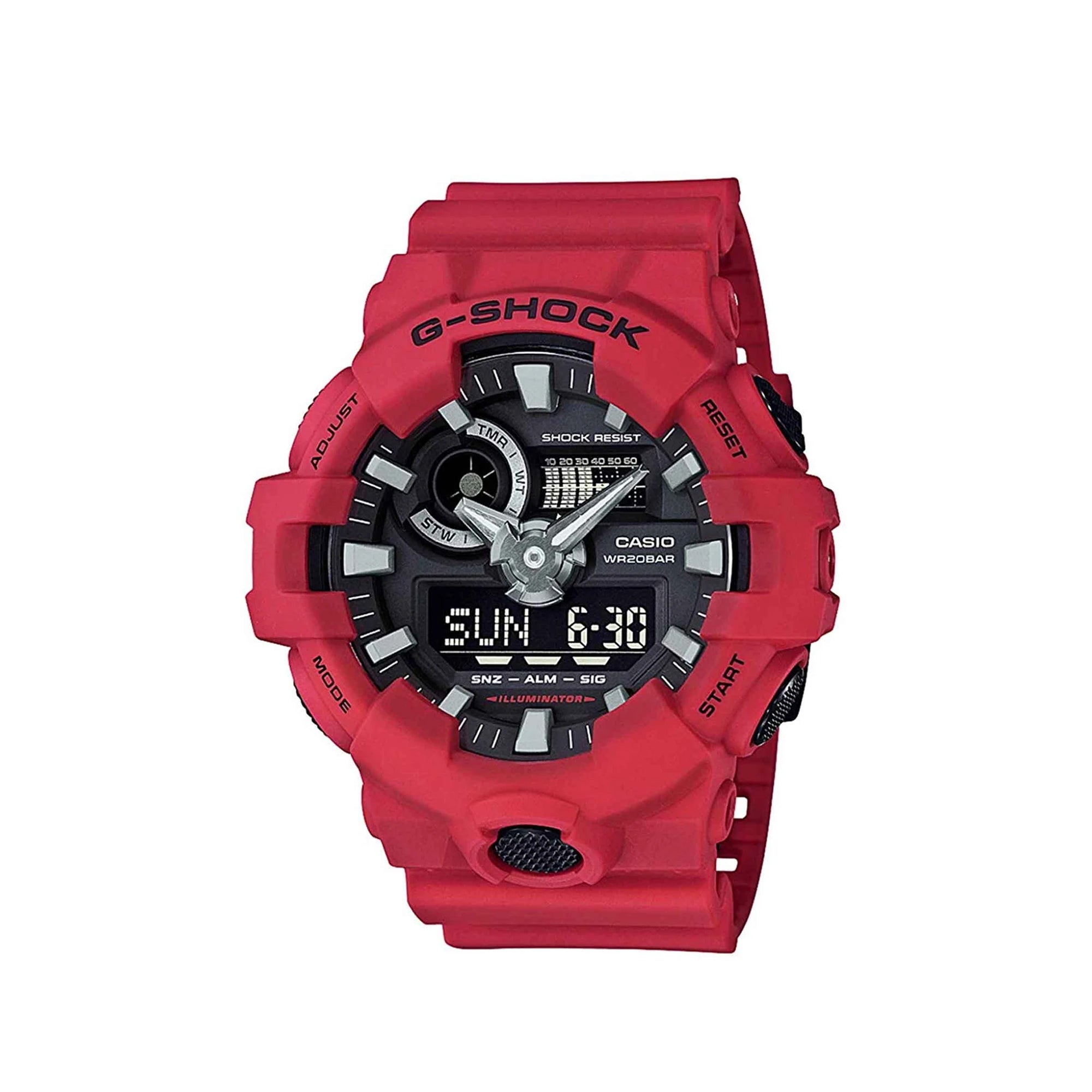 Casio G-Shock GA-700-4ADR Red Analog Digital Resin Strap Watch For Men