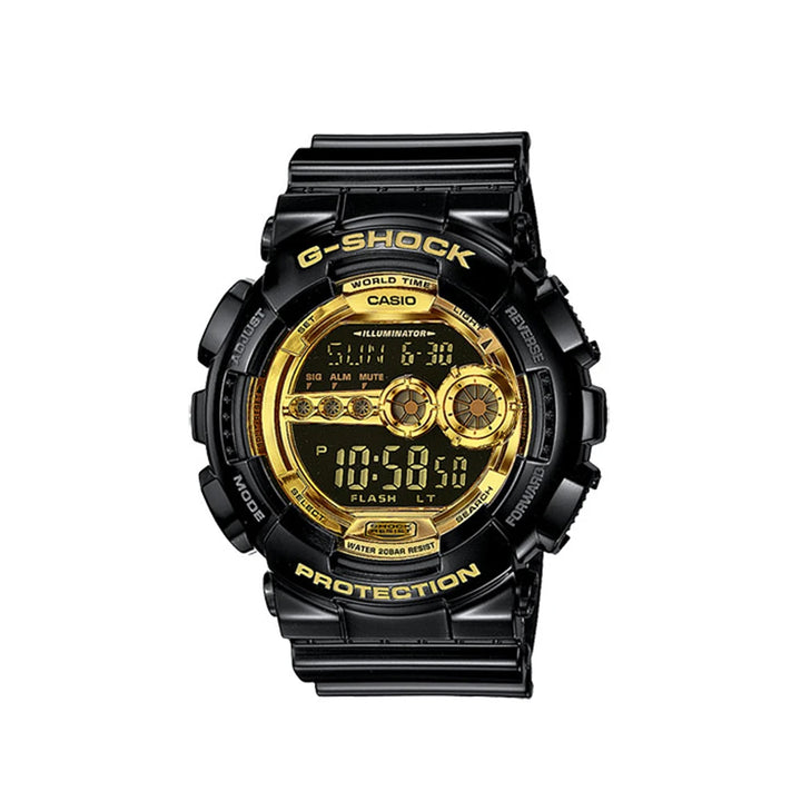 Casio G-Shock GD-100GB-1DR Digital Gold/Black Resin Strap Watch For Men