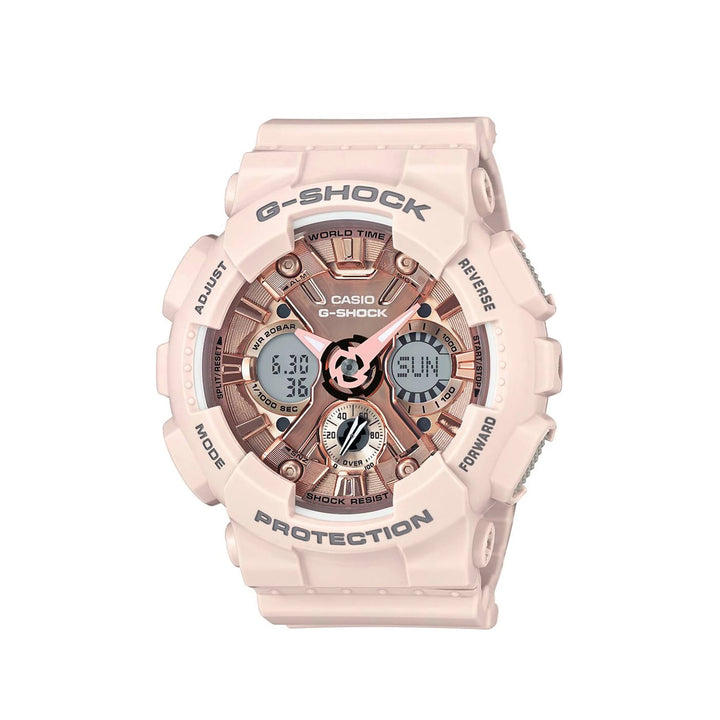 Casio G-Shock GMA-S120MF-4ADR Analog Digital Pink Resin Strap Watch For Men