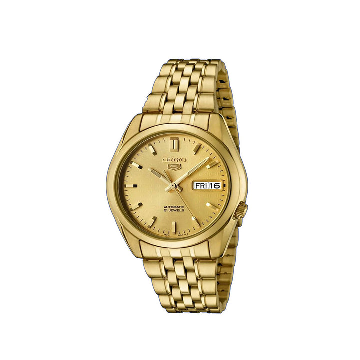Seiko 5 SNK366K1 Gold Automatic Stainless Strap Watch For Men – Time Depot